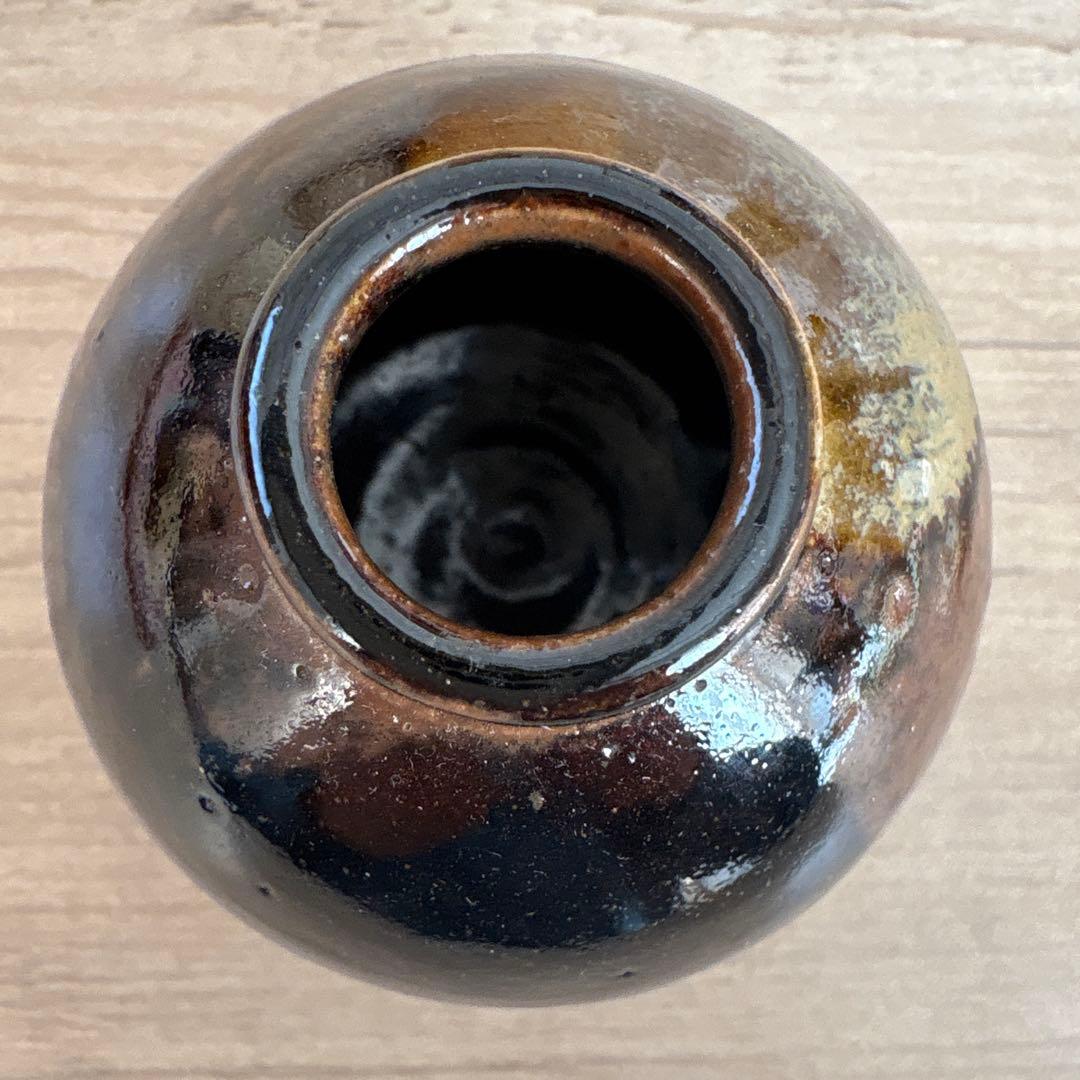 膳所焼　陽炎園　大梅茶入　茶道具