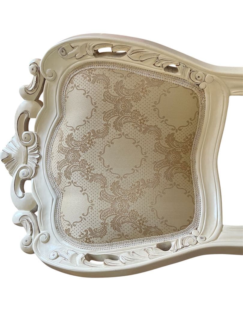 ダリア　バロックスタイル 猫脚　椅子　白　スツールセット