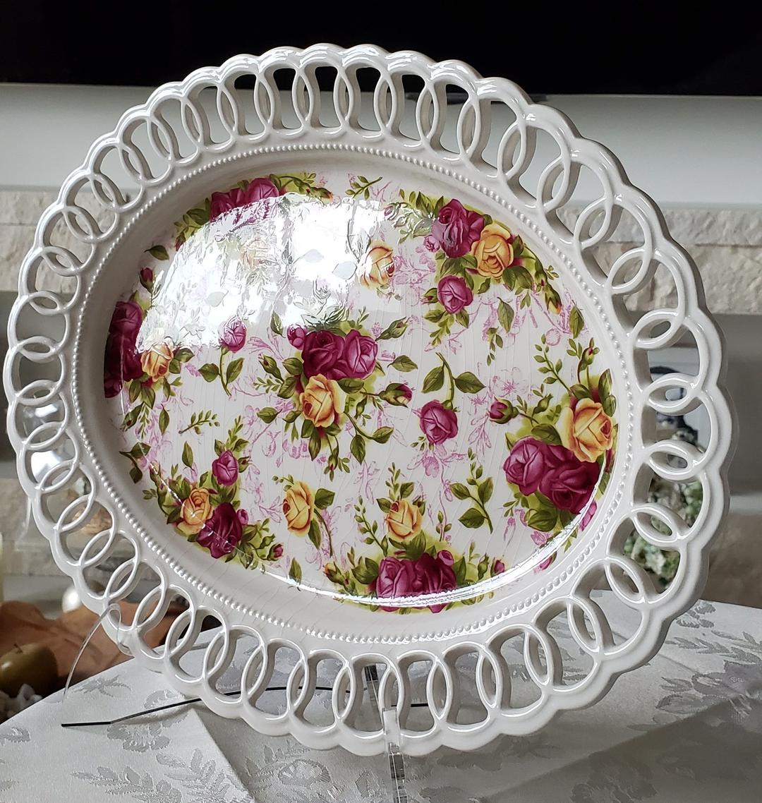 ロイヤルアルバート オールドカントリーローズ ピアス オーバルプレート トレイ