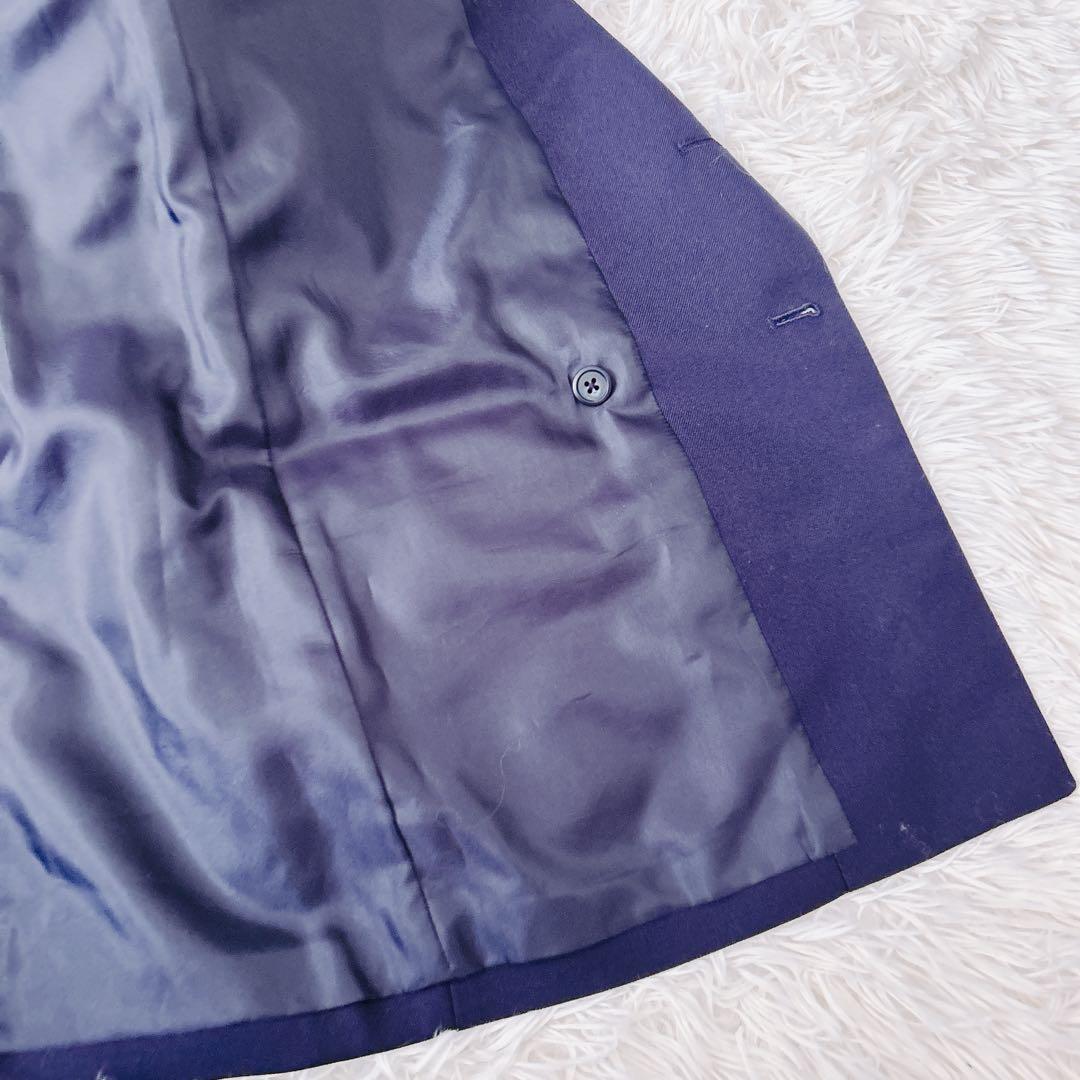 美品　ラルフローレン　紺ブレ　ダブル　プレスト　金ボタン　着丈長め　160 M