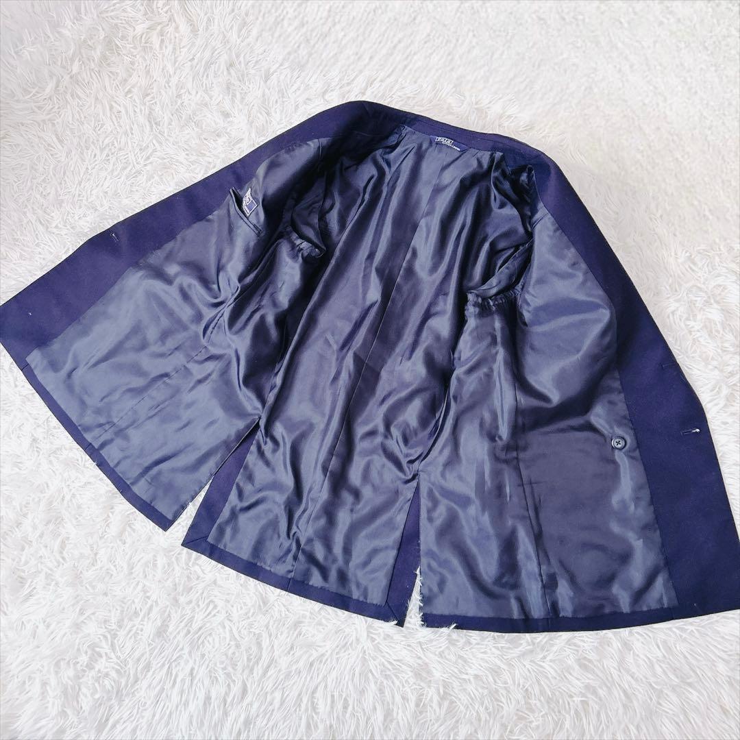 美品　ラルフローレン　紺ブレ　ダブル　プレスト　金ボタン　着丈長め　160 M