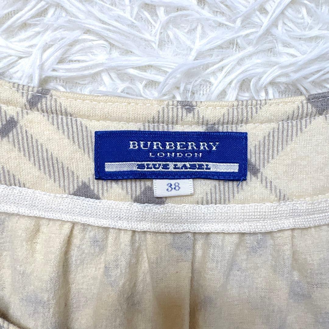 BURBERRY BLUE LABEL ノバチェック ワンピース 38 ロゴ刺繍