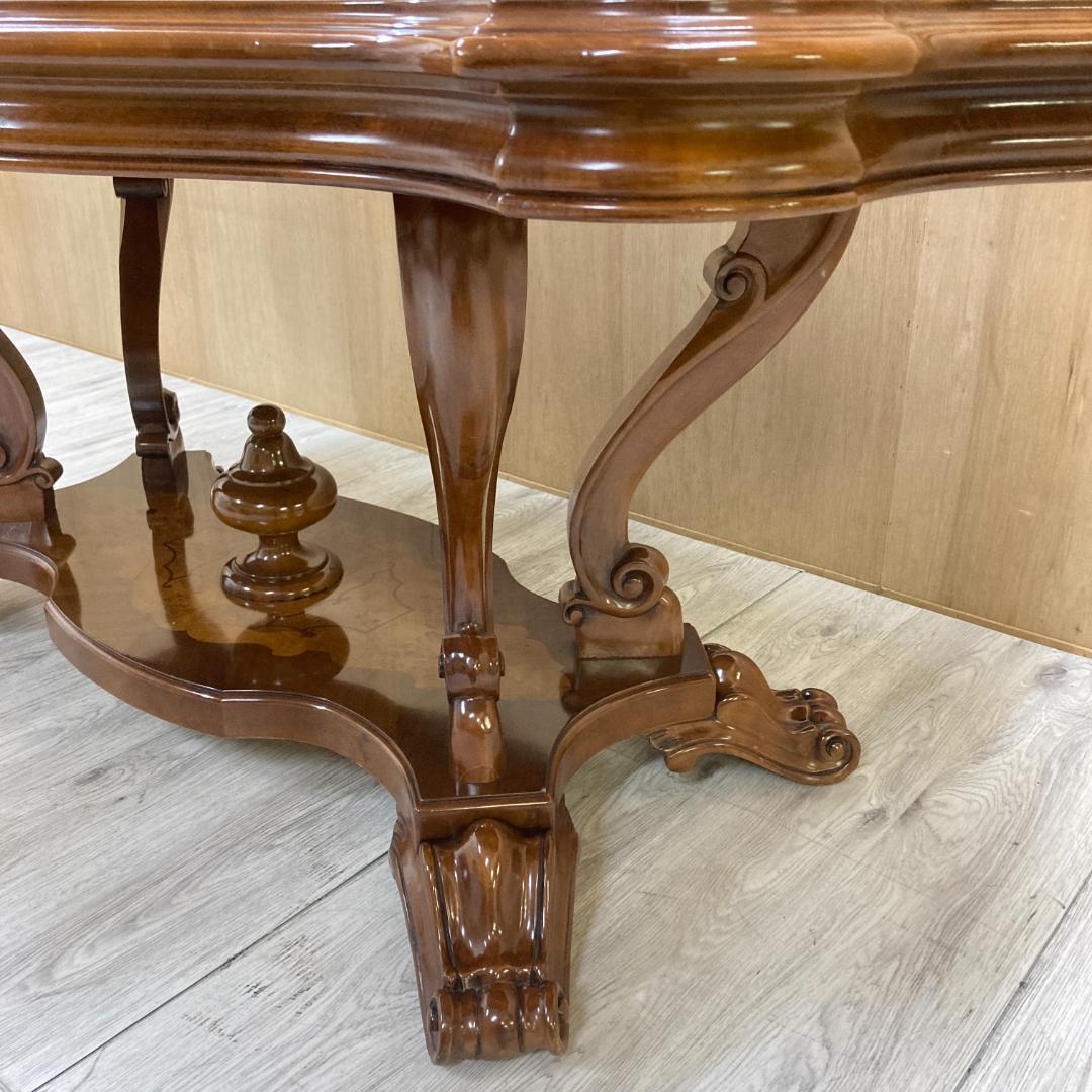 イタリア　象嵌　彫刻　大型ダイニングテーブル　200ｃｍ