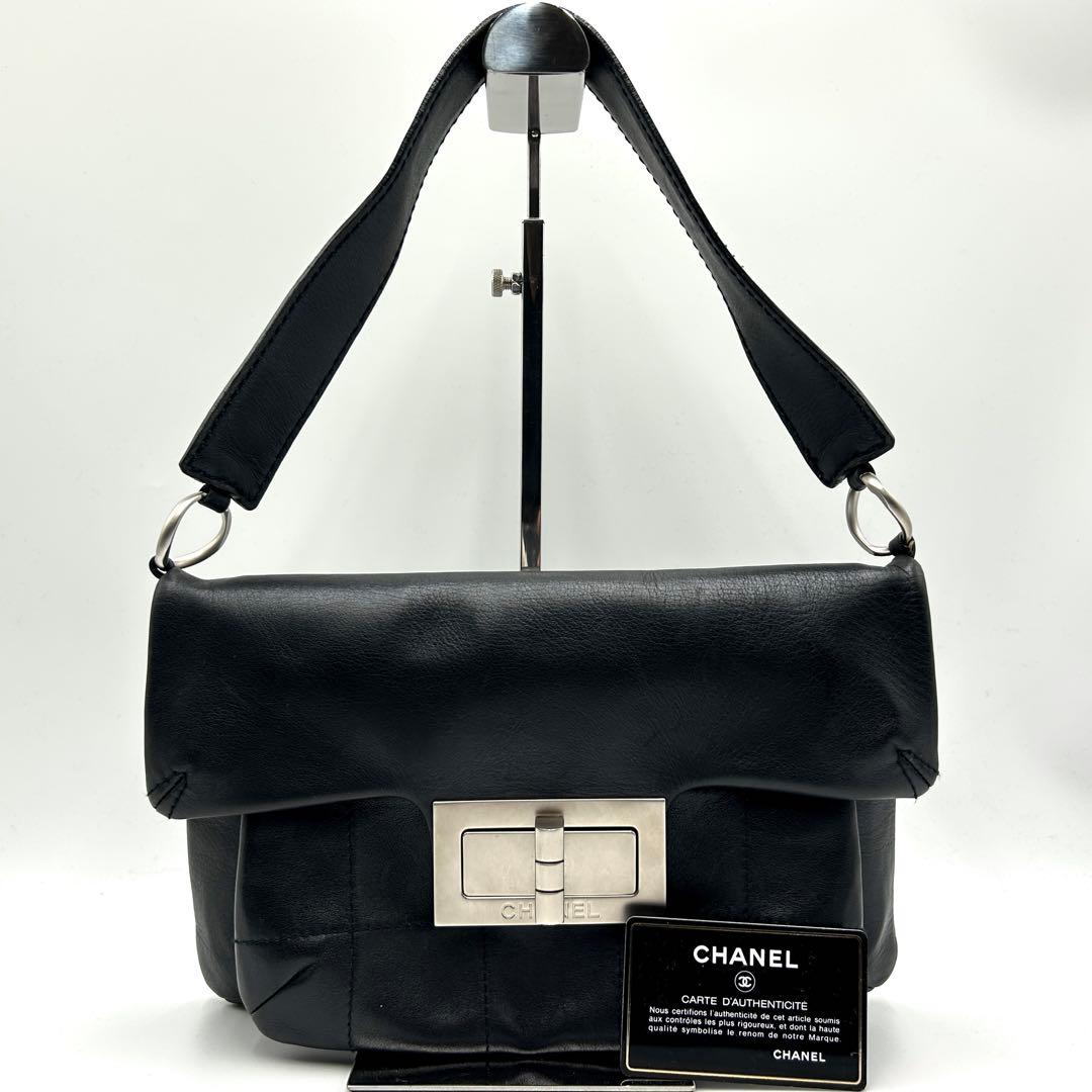 極美品 CHANEL チョコバー 2.55 ショルダーバッグ シルバー金具