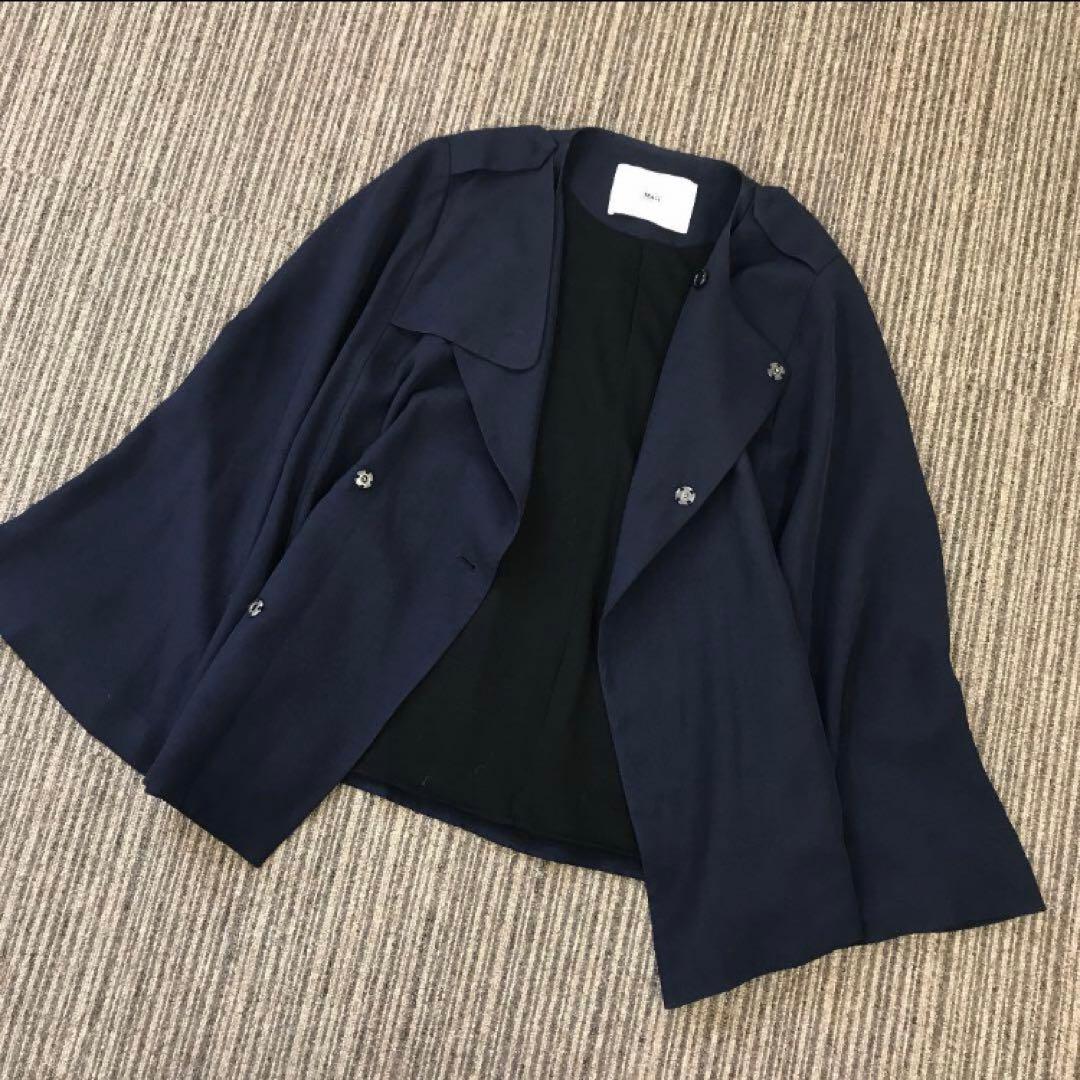 MAR トレンチポンチョコート　ネイビー