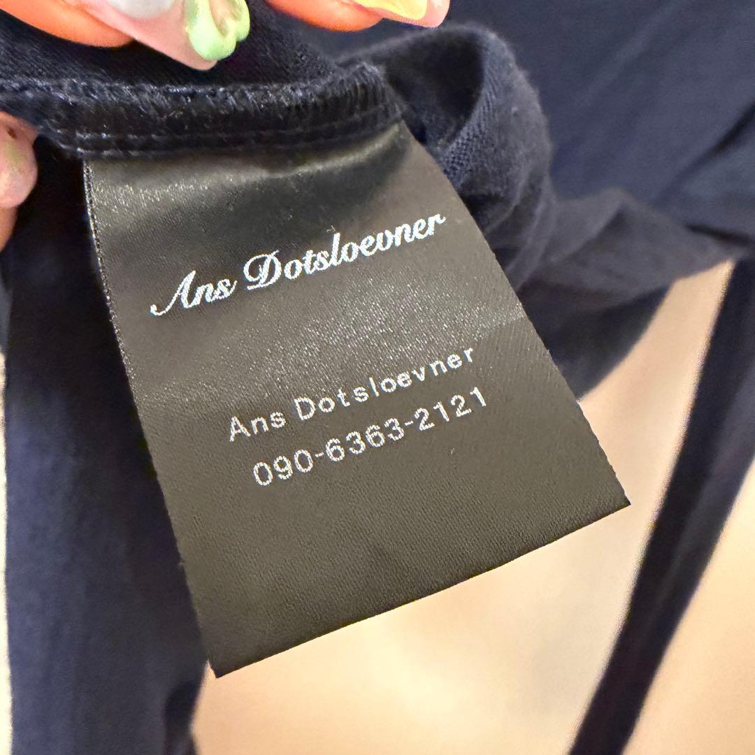 ans dotsloevner アンス　tシャツ ロンT パワーショルダー　紺