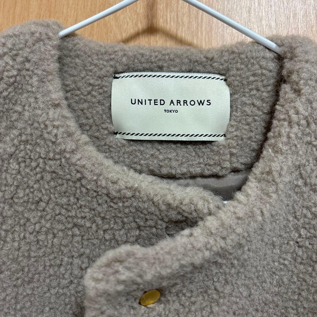 ユナイテッドアローズ　ボア マントコート　ベージュ　36