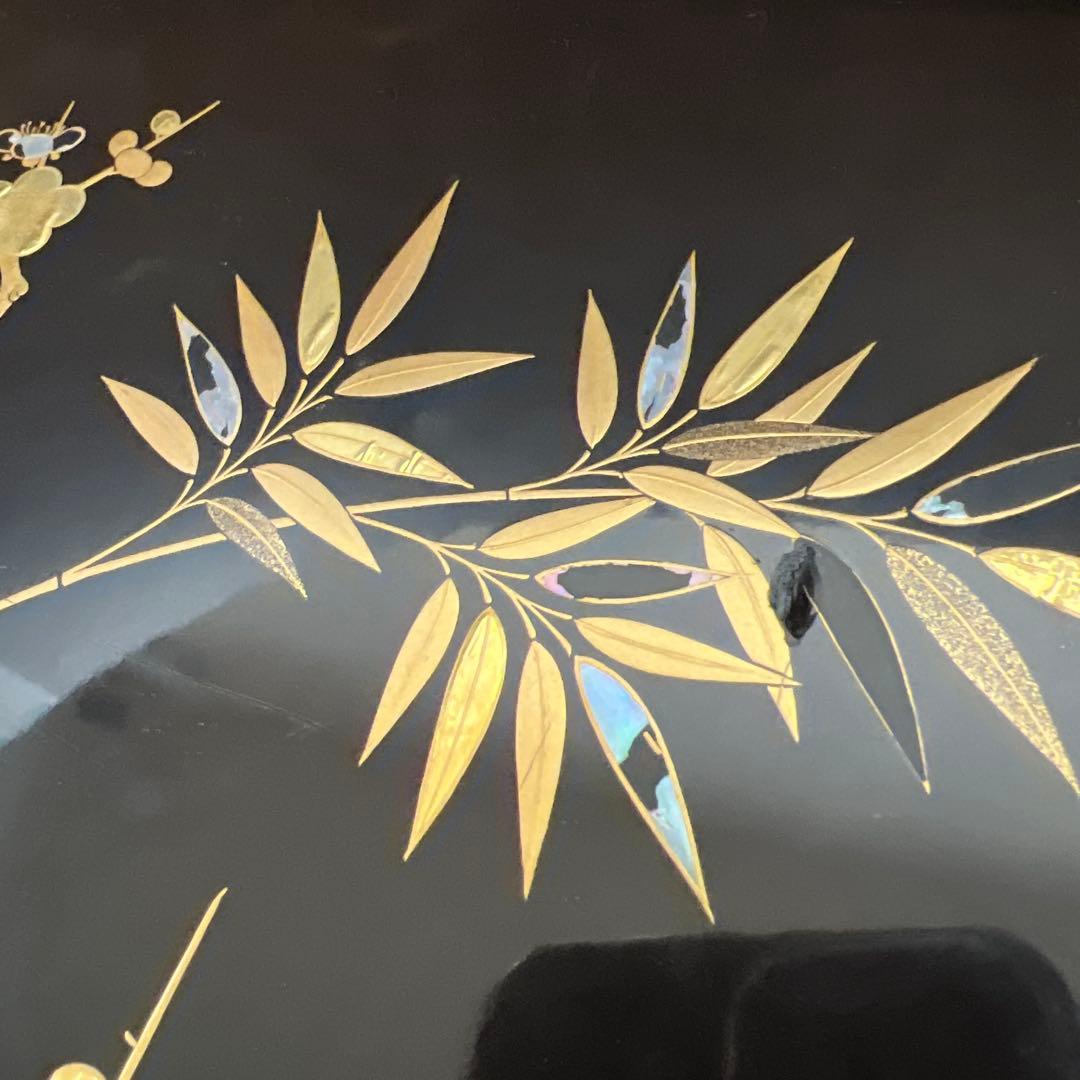 時代　木製　上手蒔絵内梨地硯箱　木箱付　東Y7-1126☆2Fトコヒカ