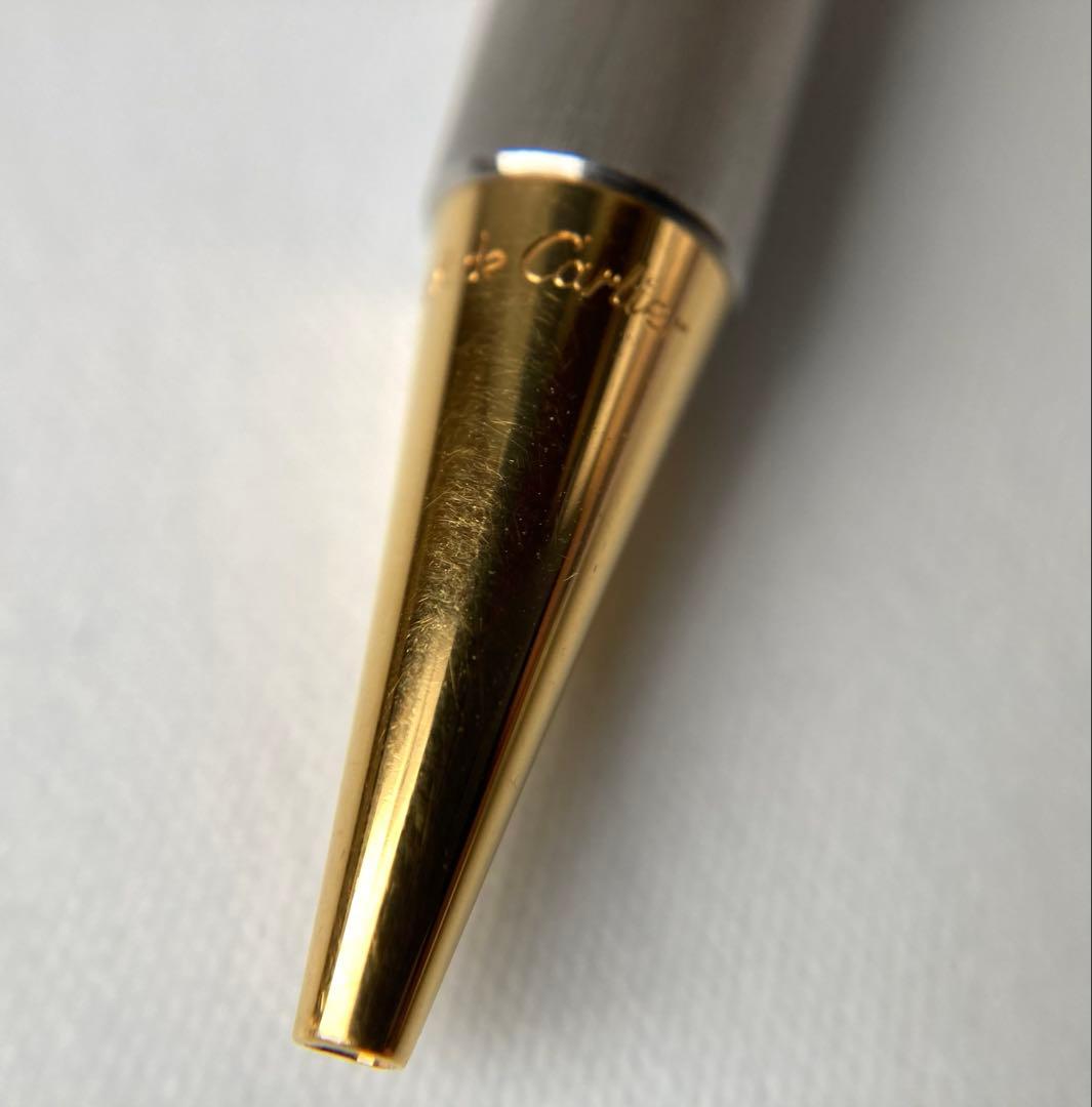 カルティエ　マストドゥ　ストライプ　ブラッシュド　メタル　ゴールド　ボールペン