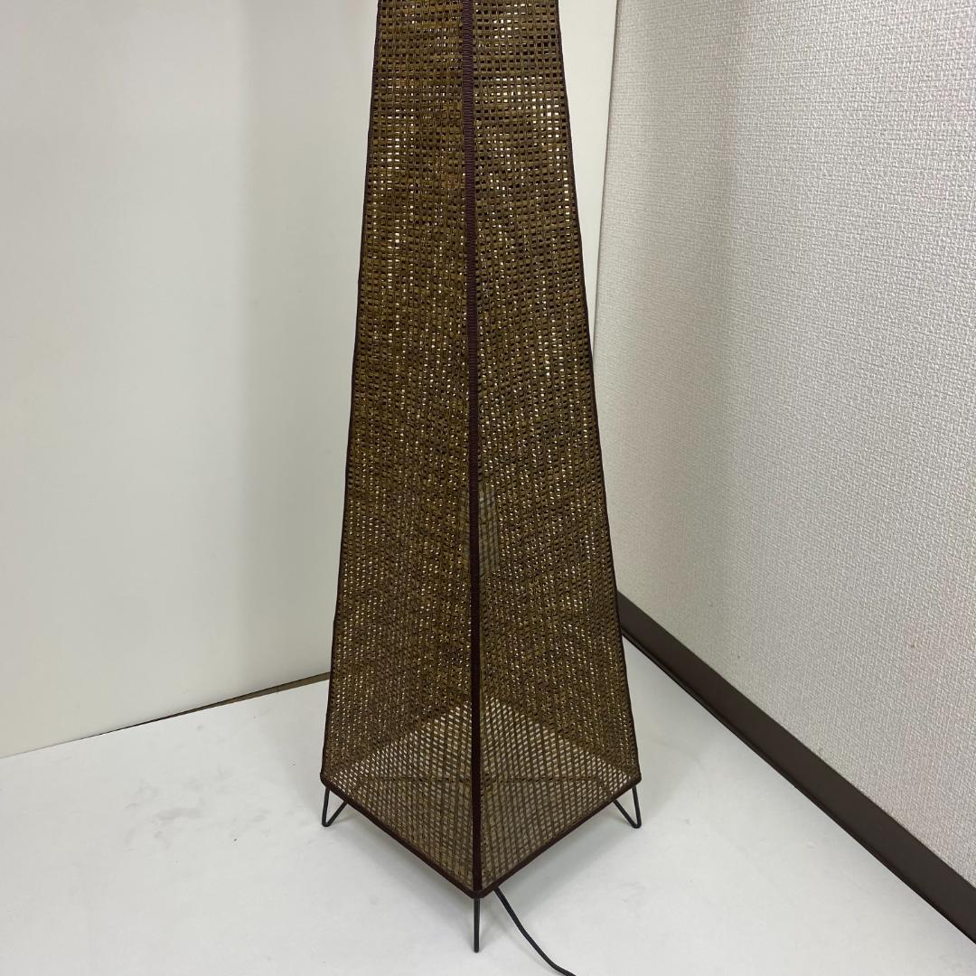 ★フロアスタンドライト 長澤ライティング ウィッカータワー 2灯式 ブラウン