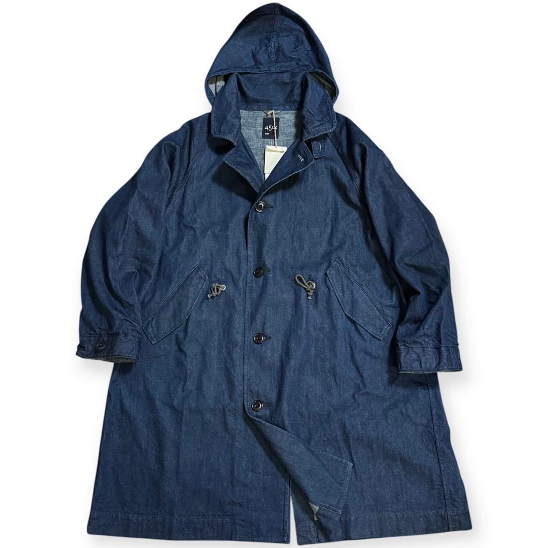 定価9.4万 タグ付 45R 大麦デニムの908モッズステンカラーコート