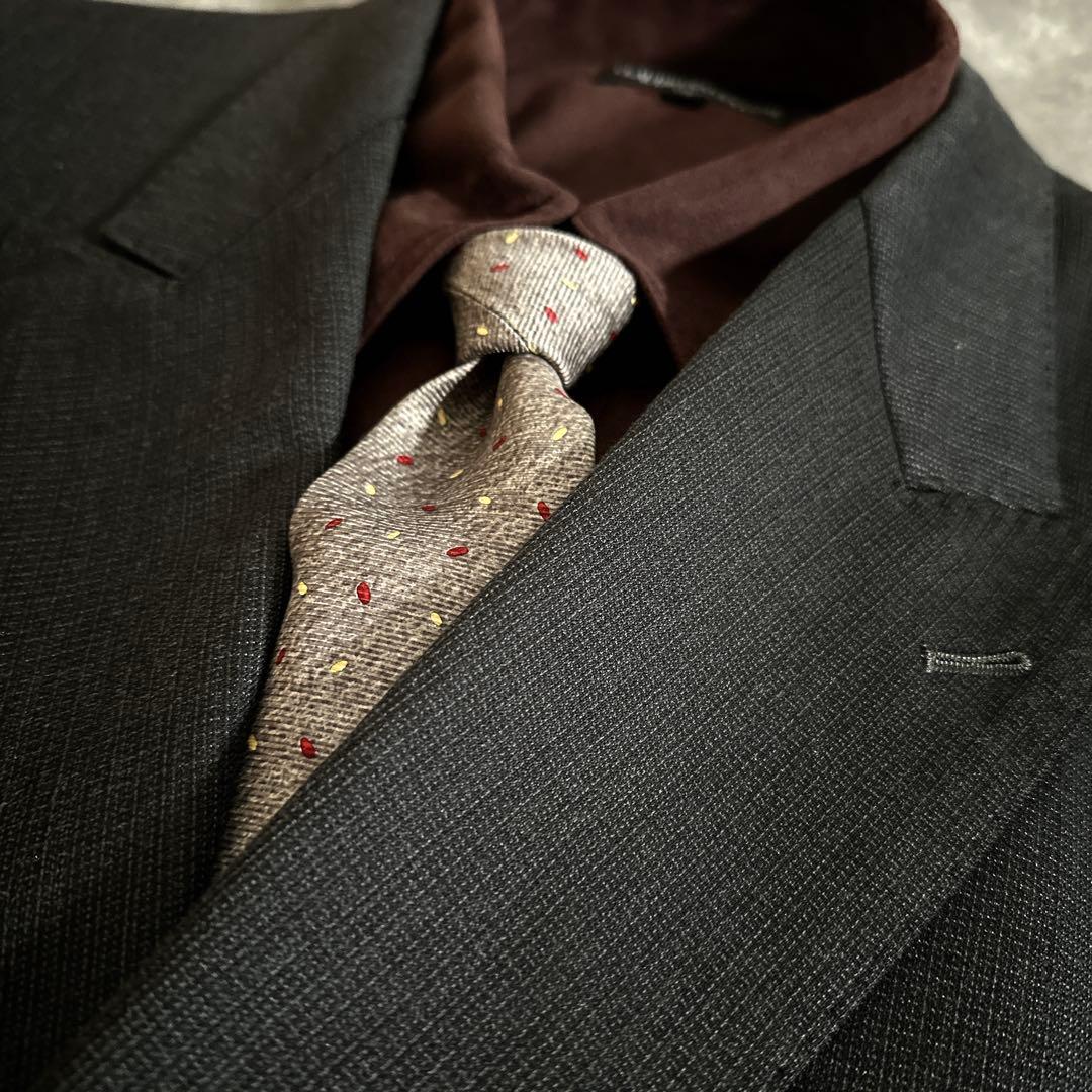 極上ウール デザイナーズダブルブレストスーツ & BVLGARI ネクタイコーデ