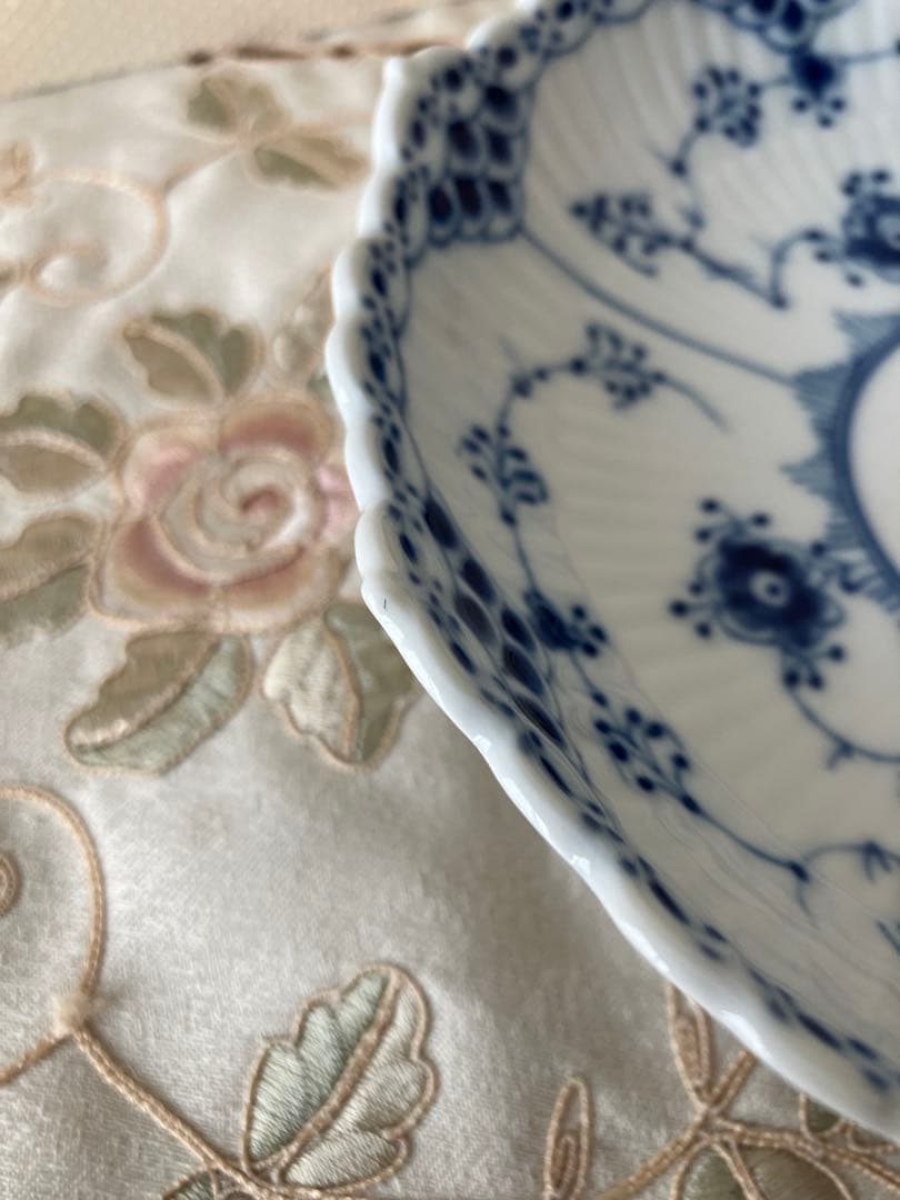 ロイヤルコペンハーゲン ハーフレース 足付き ケーキ皿 美品