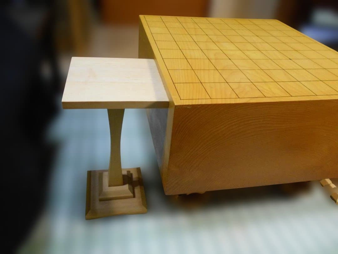 再度整備済：将棋盤脚付き5寸／本榧／板目／盤カバー／盤覆い布／ヒバ駒台／オマケ