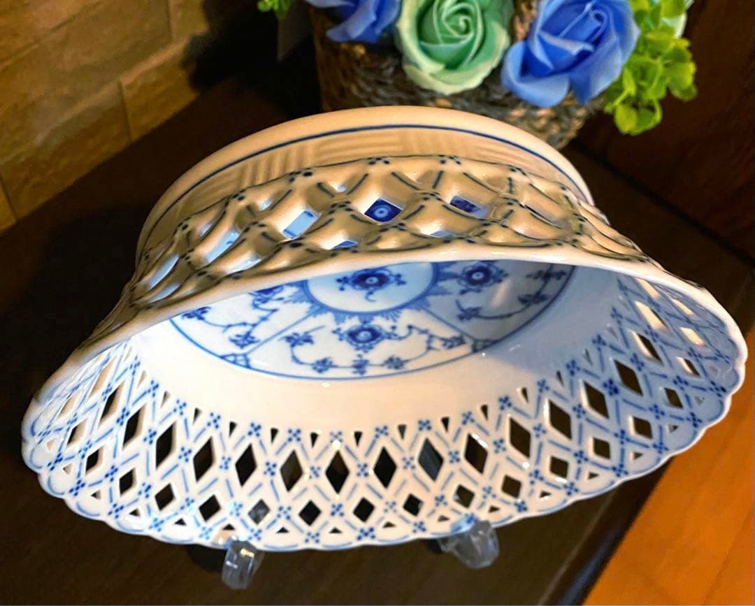 【ロイヤルコペンハーゲン】ブルーフルーテッド　フルレース　フルーツバスケット