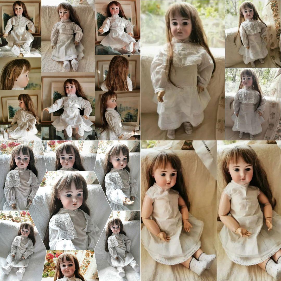 アンティークドイツ シモン＆ハルビック 美少女ビスクドール コットンドレスボレロ