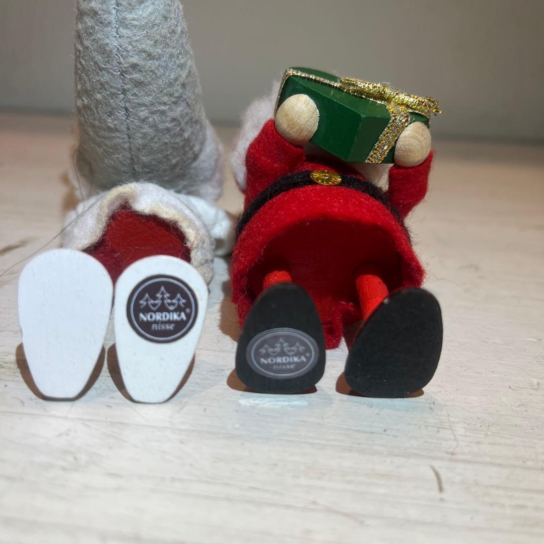 ノルディカニッセ 2体セット NORDIKA 赤 白 サンタクロース 置物