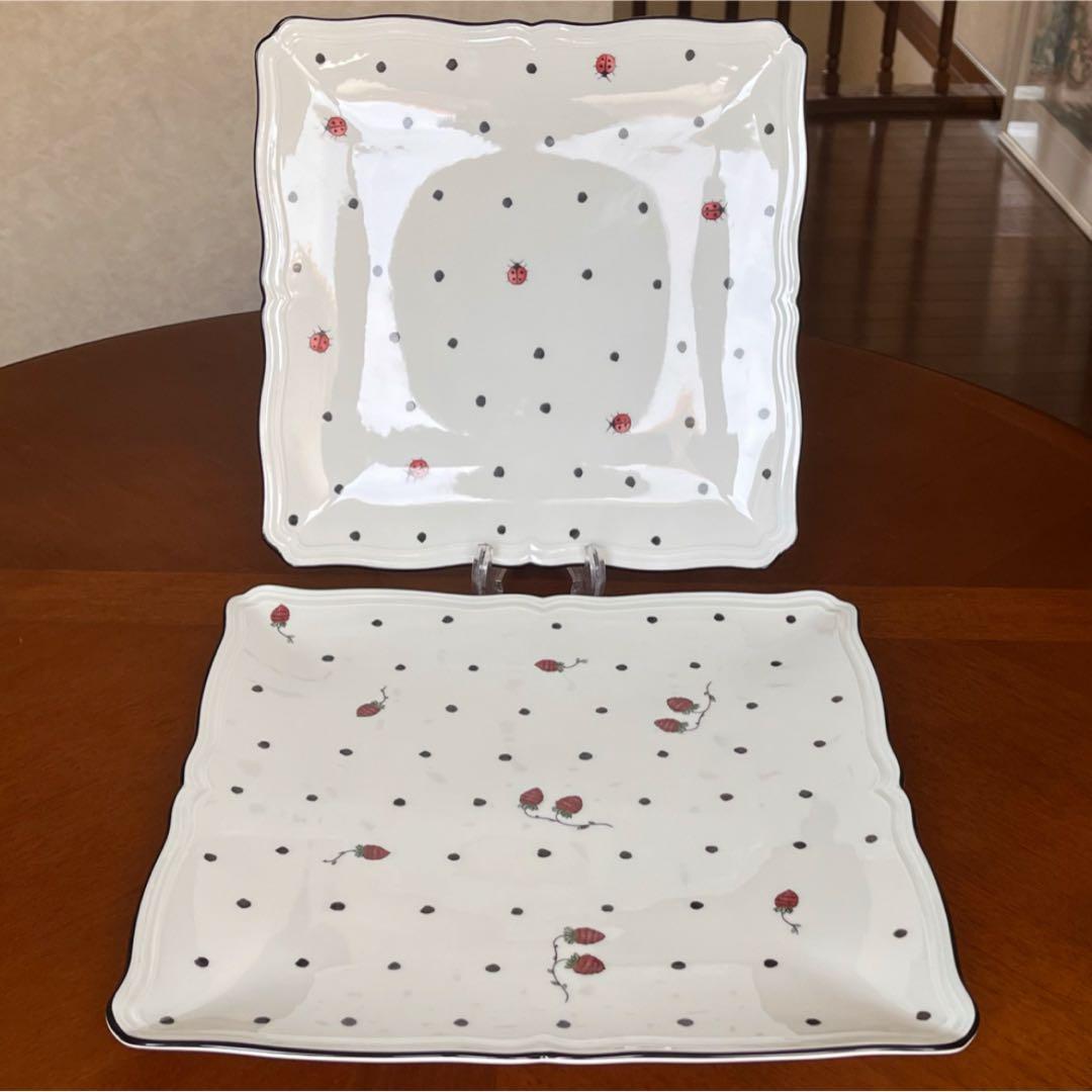 【美品】リチャードジノリ★イタリアンポア★スクエアプレート　2枚