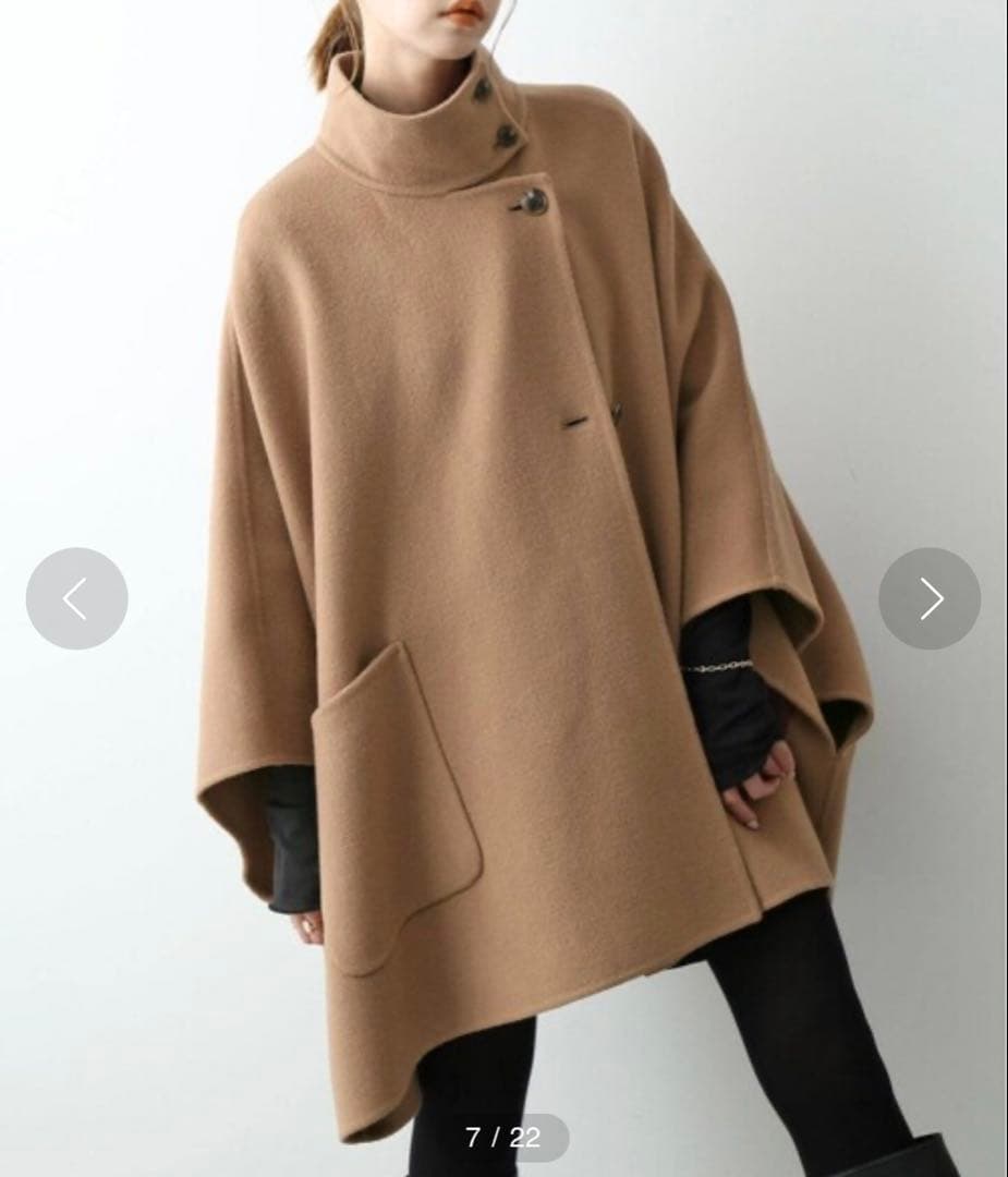 美品⭐︎スローブイエナ スタンドカラーダブルフェイスポンチョ35,200円