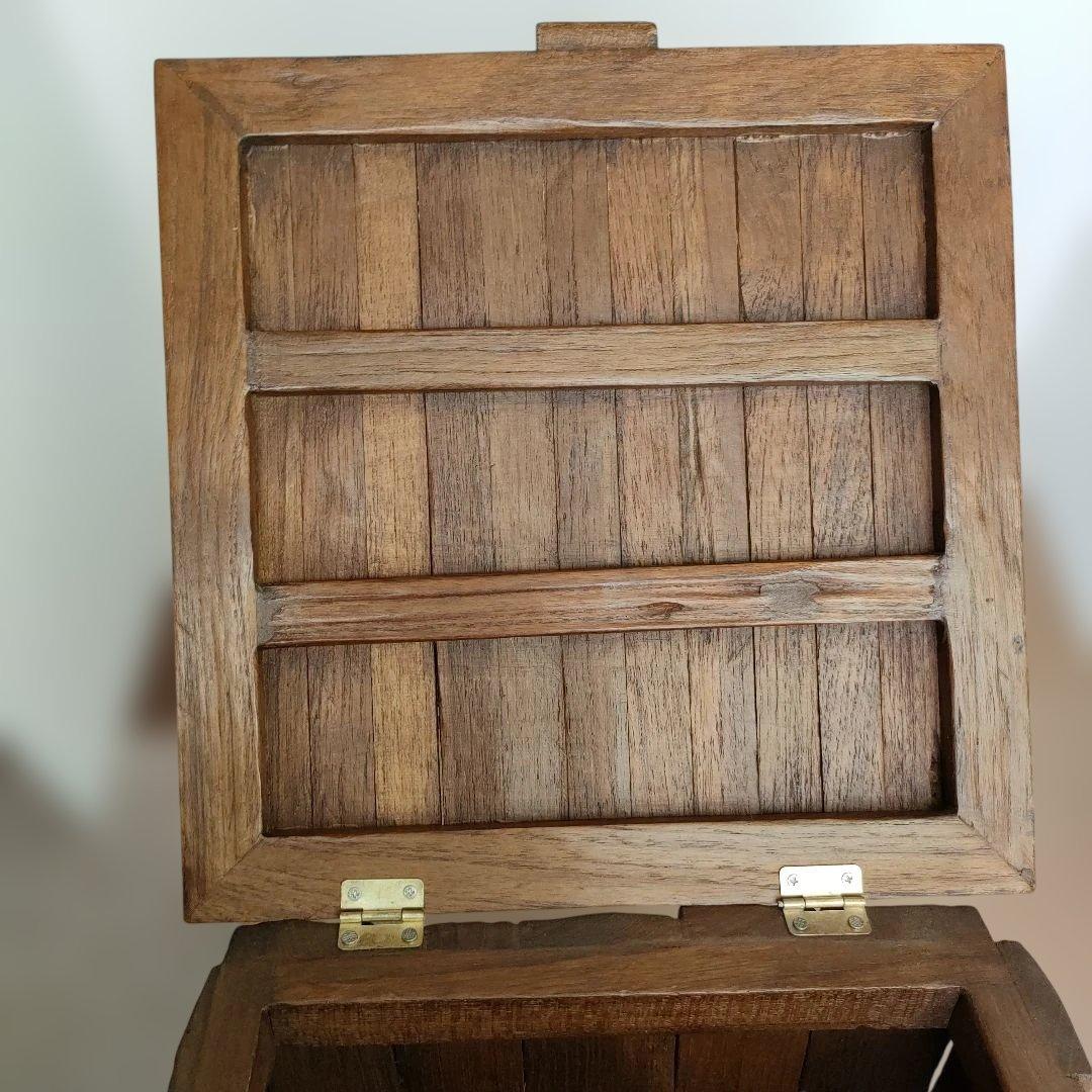 ☆値下げ☆チーク材収納ボックスチェア ヒンジ付き蓋　ナチュラルウッド