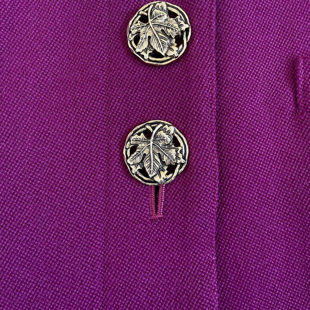 未使用級　クリスチャンディオール　テーラードジャケット　金ボタン　紫　Lサイズ