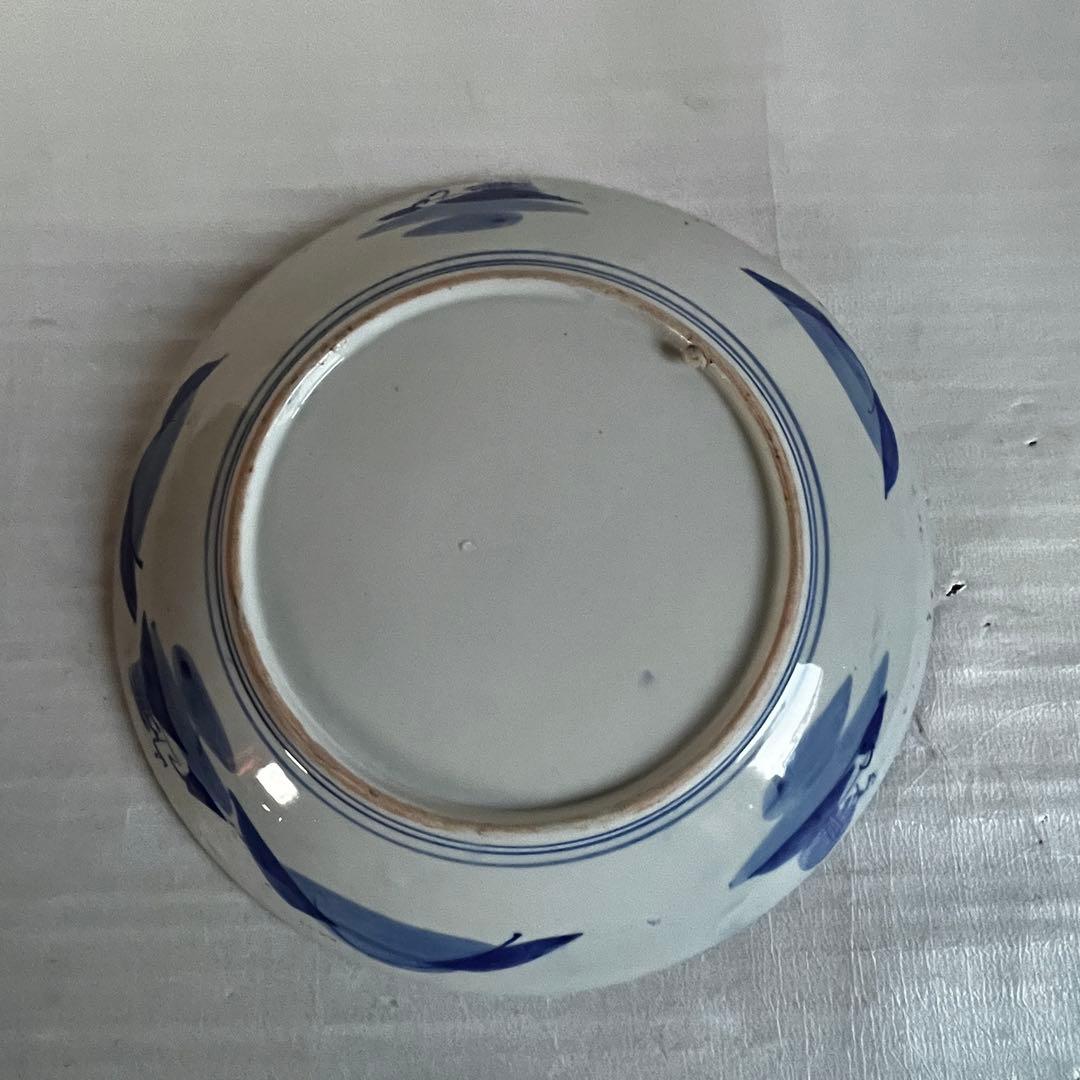 アンティーク　特大　大皿　古伊万里　染付　3枚セット　江戸時代　刻印　謙