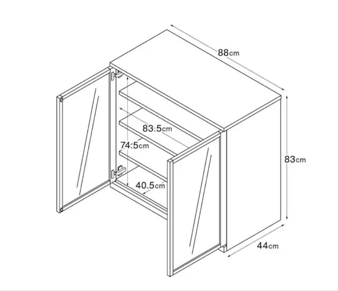 【無印良品】木製キャビネット　ガラス扉