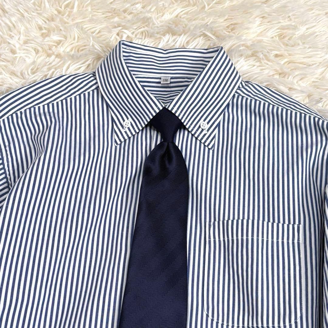 美品 ワンダーファクトリー 170 スリーピース ベスト付き 銀ボタン ネイビー