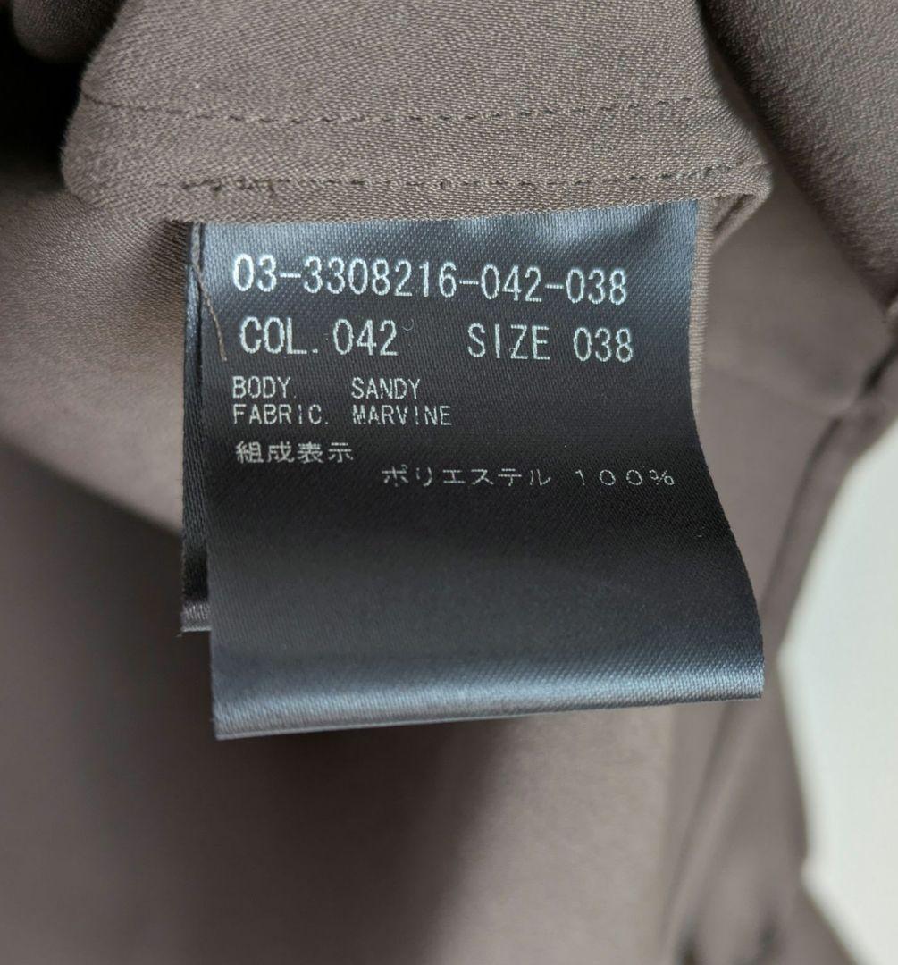 美品 セオリーリュクス 洗えるツイストカラーブラウス ダスティセダー 38