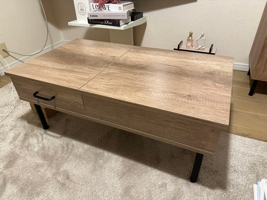 【本日中セール】昇降式　ローテーブル 90×50×37cm