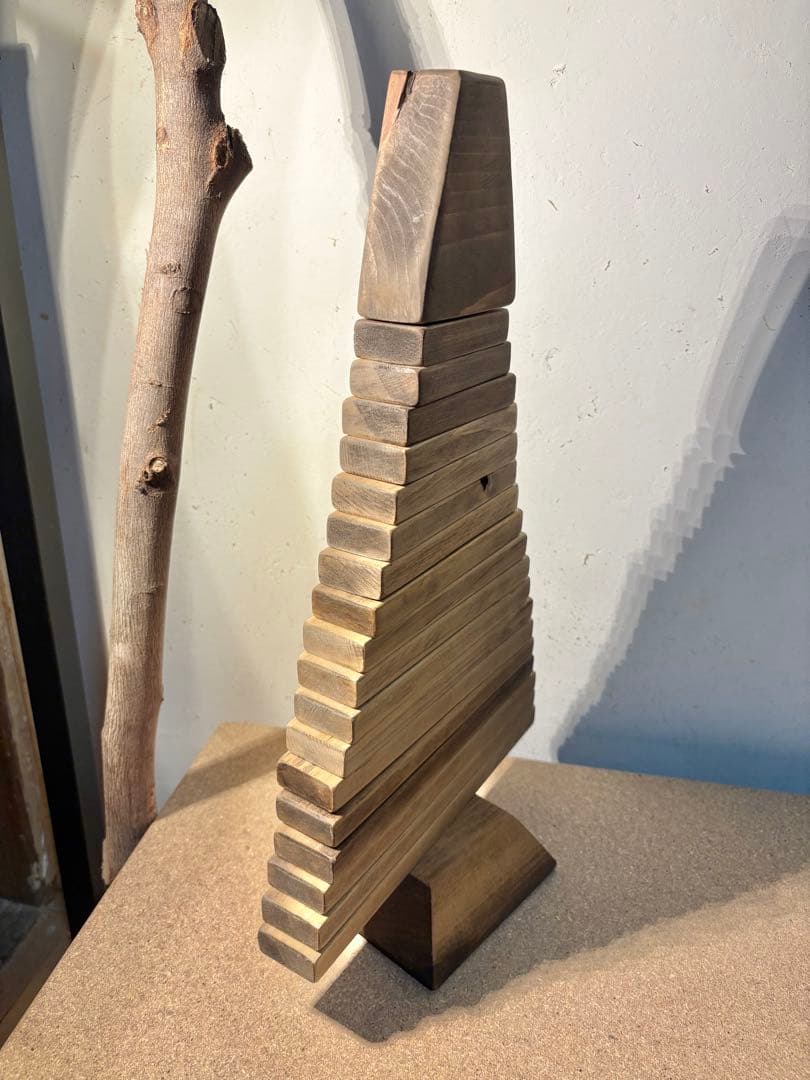 木製抽象クリスマスツリー 約30cm