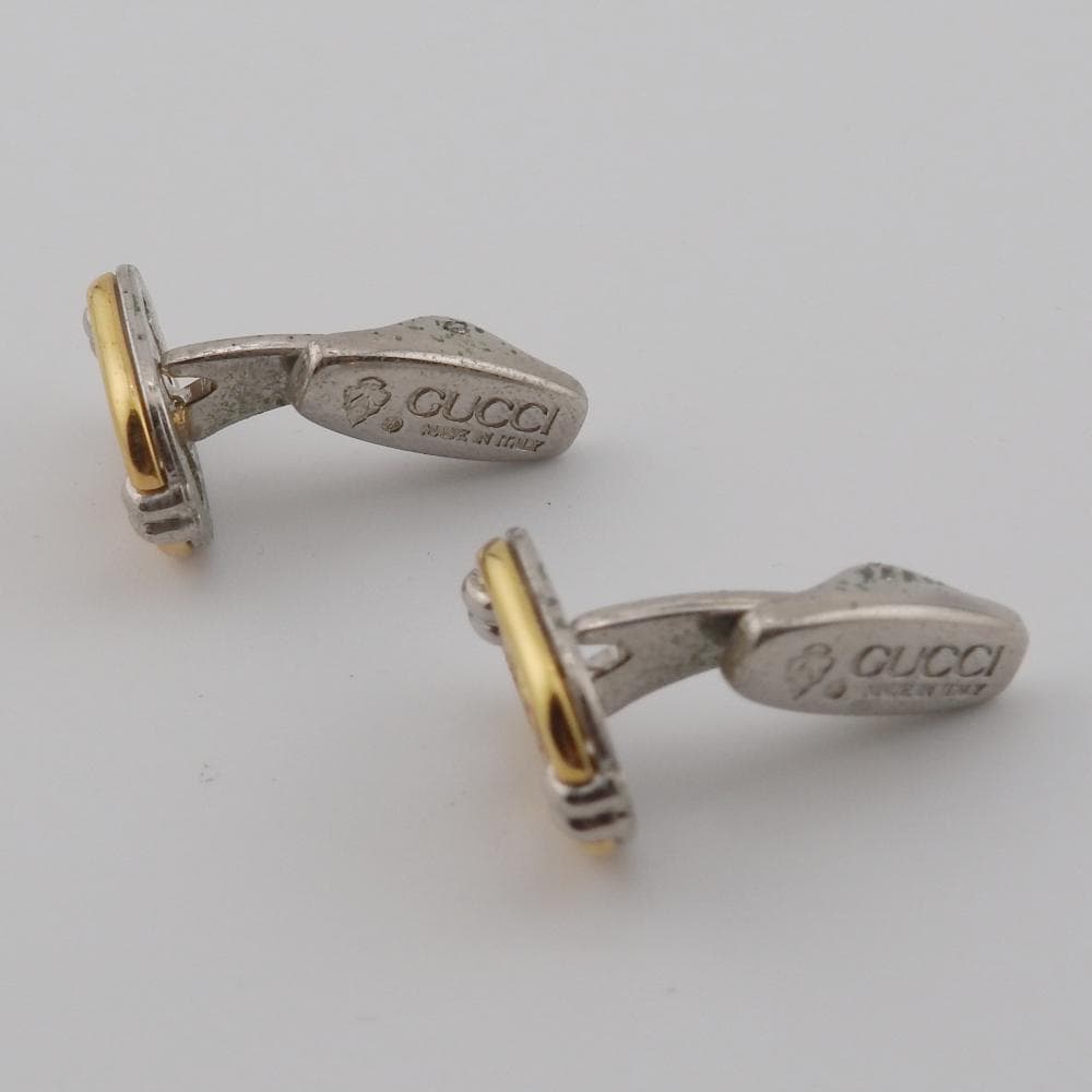 グッチ カフス　ネクタイピン Gロゴ メッキ シルバー/ゴールド ヴィンテージ