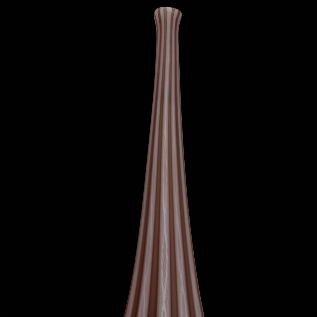 高さ:約47cm‼️藤田喬平 手吹 ヴェニス 鶴首 カンナ 大作 ガラス花瓶 花器