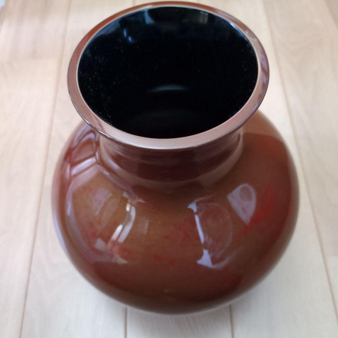 茶色 陶器 花瓶 25cm