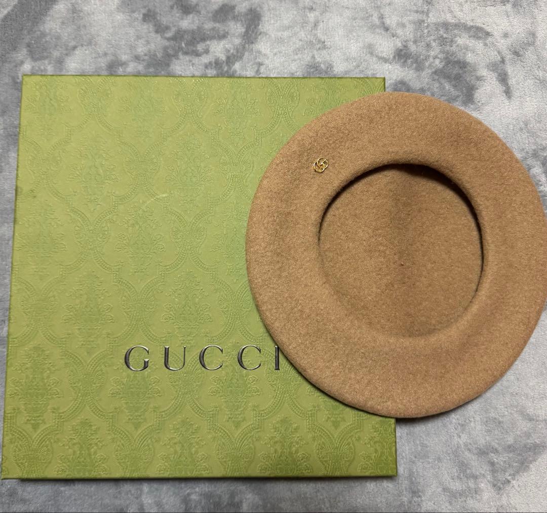 グッチ GUCCI ベレー帽ベージュ 新品未使用 Mサイズ