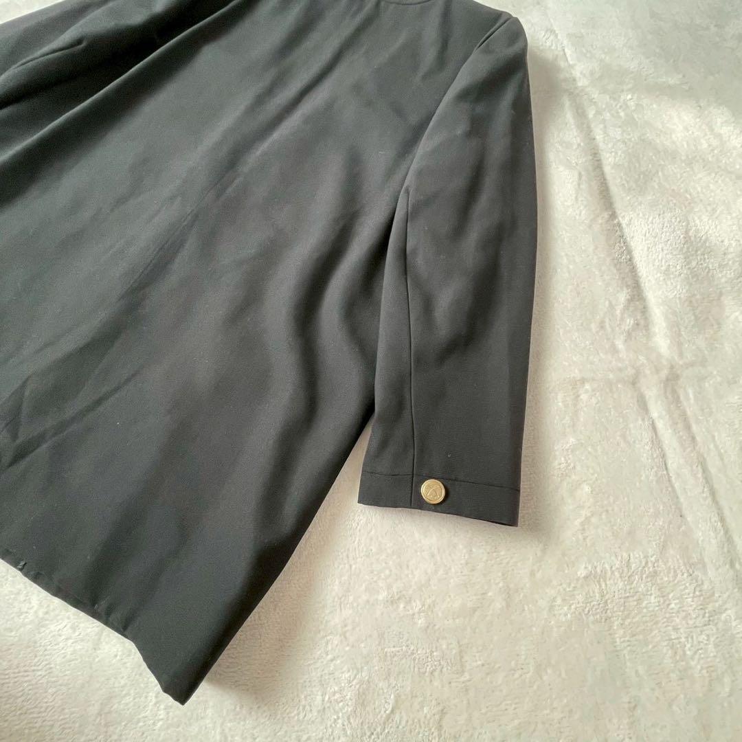 レオナール　ノーカラージャケット　金ボタン　9 ブラック　黒