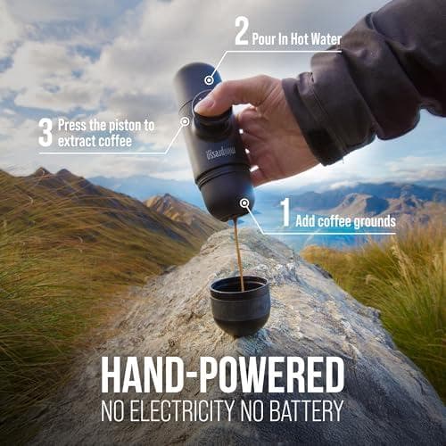 AWACACO Minipresso GR、ポータブルエスプレッソマシン、旅行用