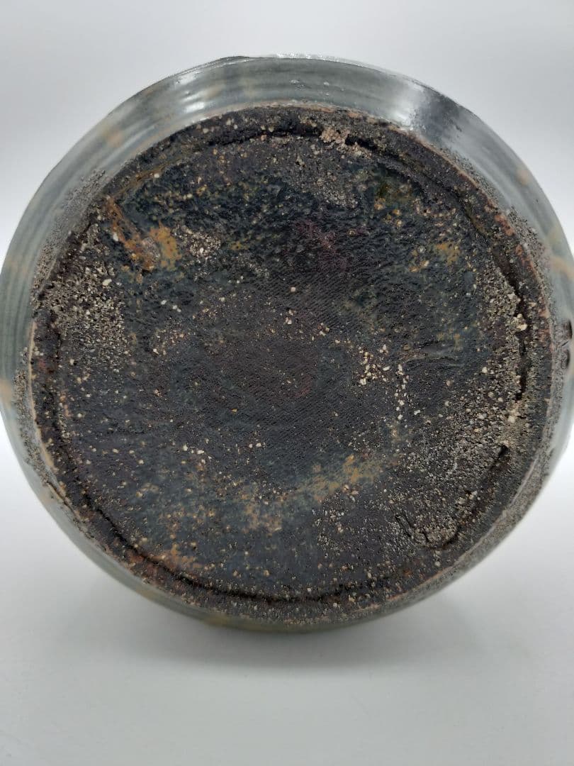 c525 水指 渋紙耳付 上野焼 15代　熊谷紅陽　木箱 茶道具 古物