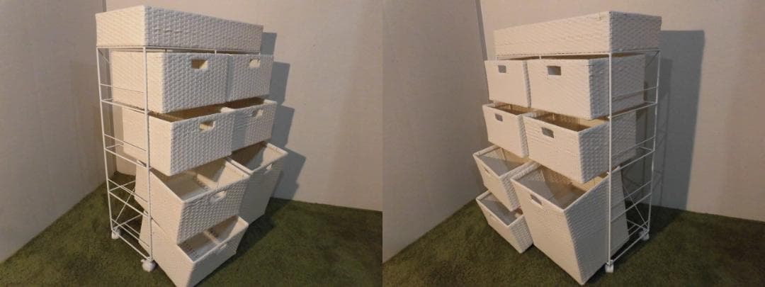 【全国一律送料無料・新品】ラタン風★サニタリー★ワイドランドリーチェスト