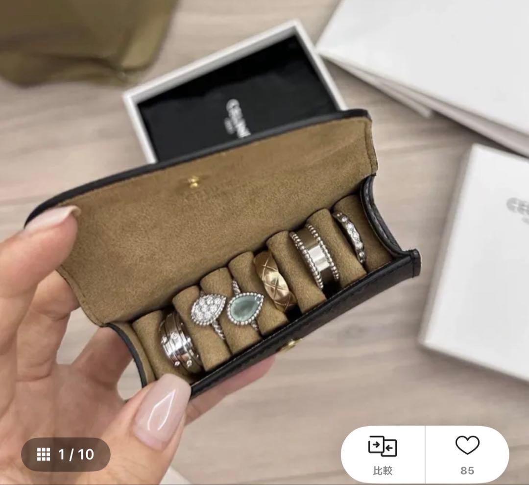 【新品】CELINE セリーヌ トリオンフキャンバス リングケース ブラック