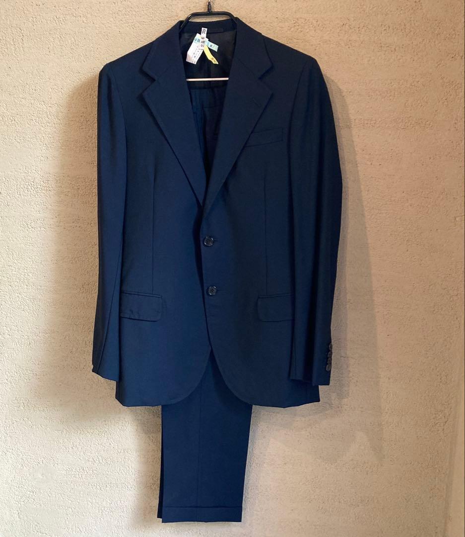 美品PRADAプラダイタリーメンズ2ボタンセットアップスーツ46R/Mネイビー