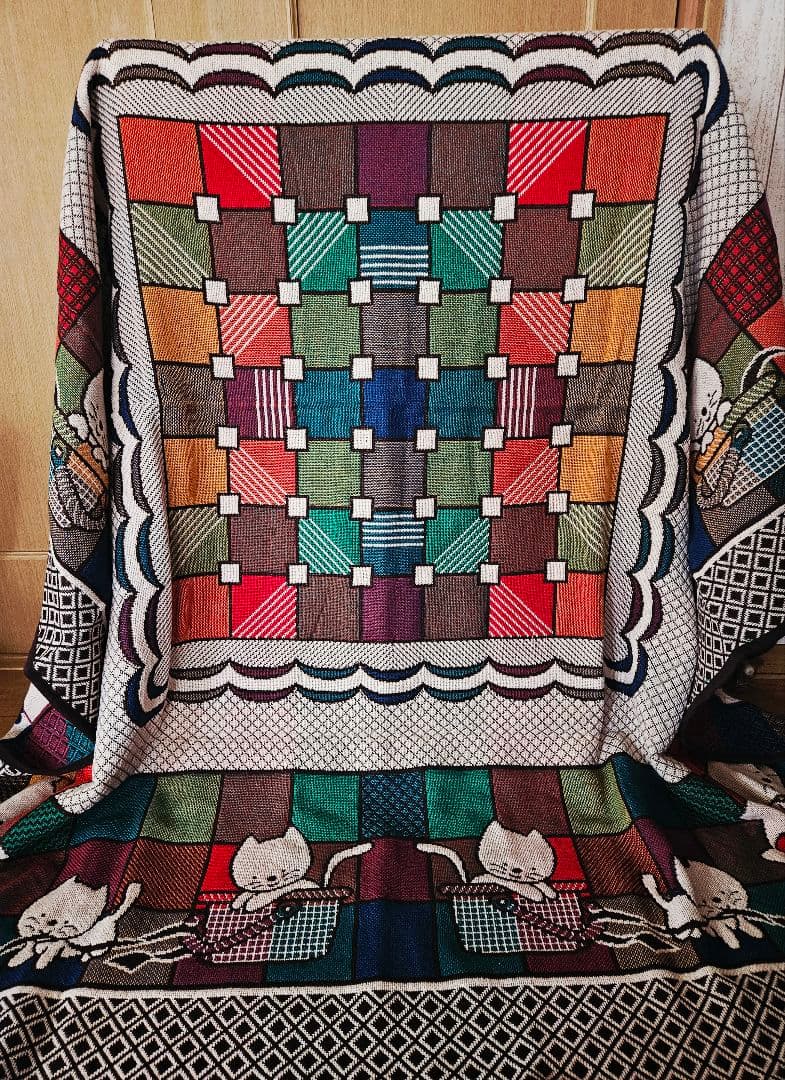 昭和レトロ レトロポップ こたつカバー こたつ上掛け ねこ柄 新品タグ付き