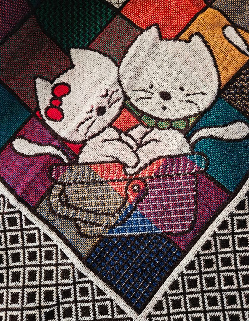 昭和レトロ レトロポップ こたつカバー こたつ上掛け ねこ柄 新品タグ付き