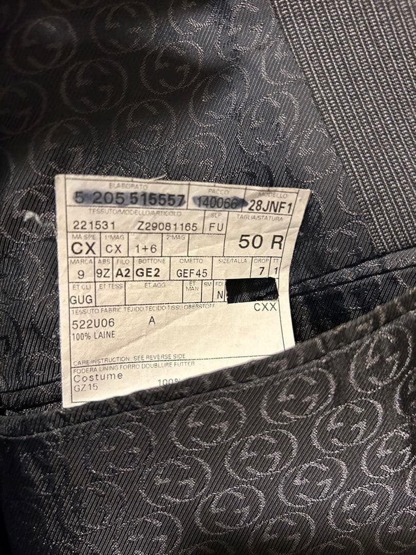 GUCCI グレー スーツ セットアップ