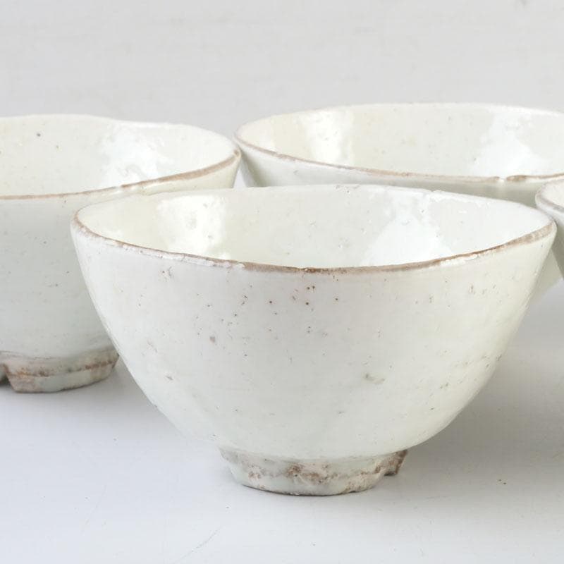 和食器　茶懐石　寿康窯　柳楽泰久作　粉引手　小鉢　五客　共箱　C　9333