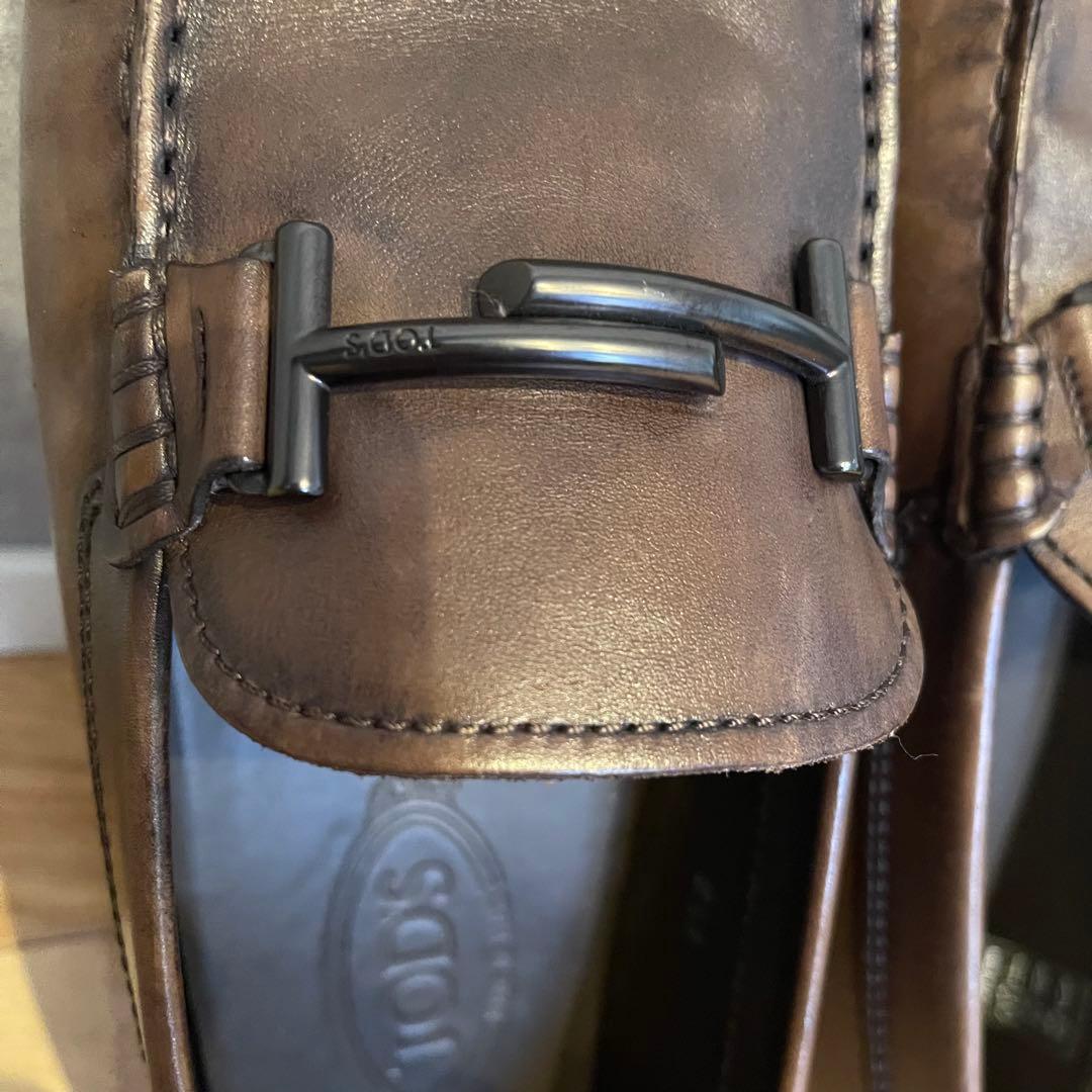TOD'S トッズ ドライビングシューズ レザー 本革 茶 ブラウン 27.5