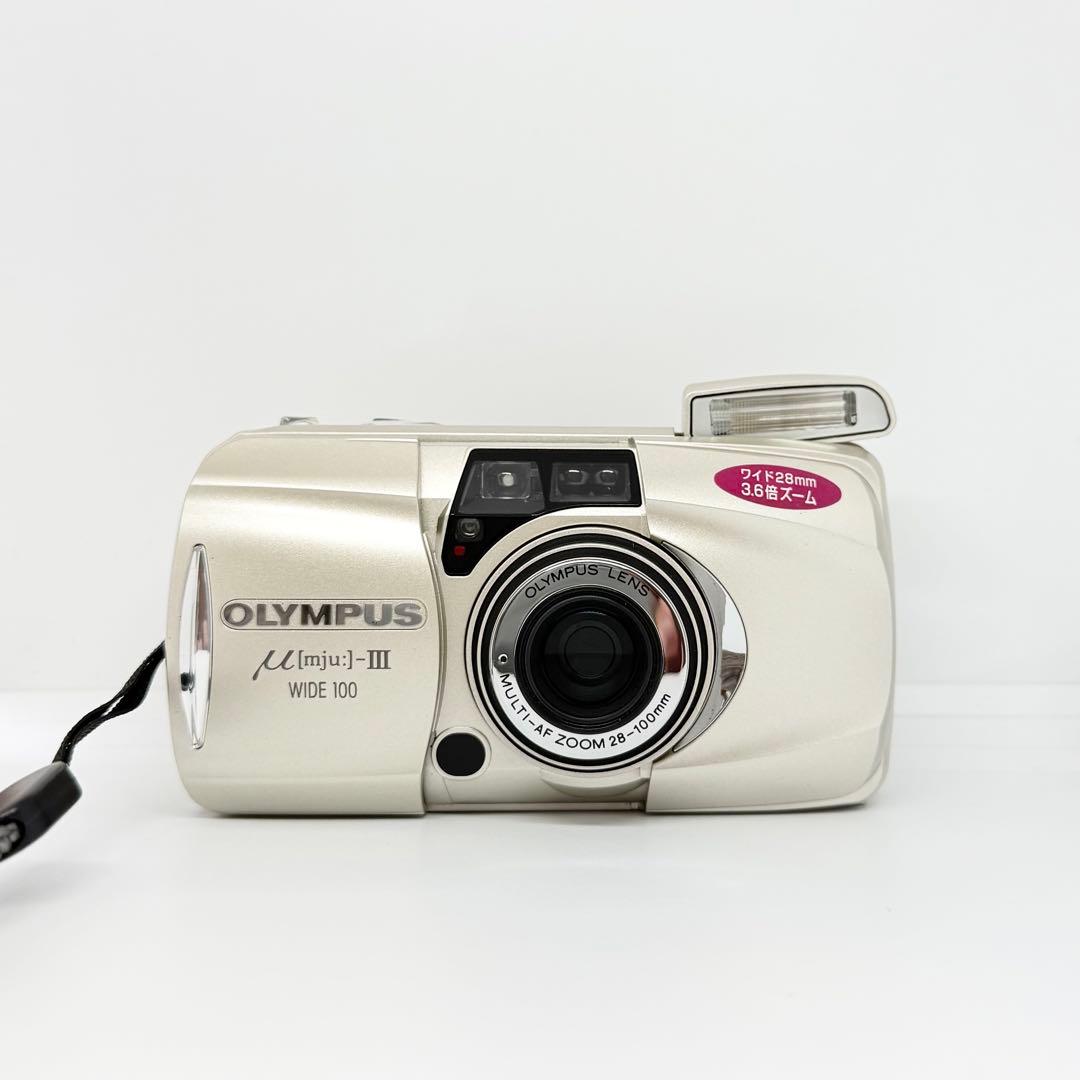 【完動美品】OLYMPUS μ -III WIDE 100 フィルムカメラ