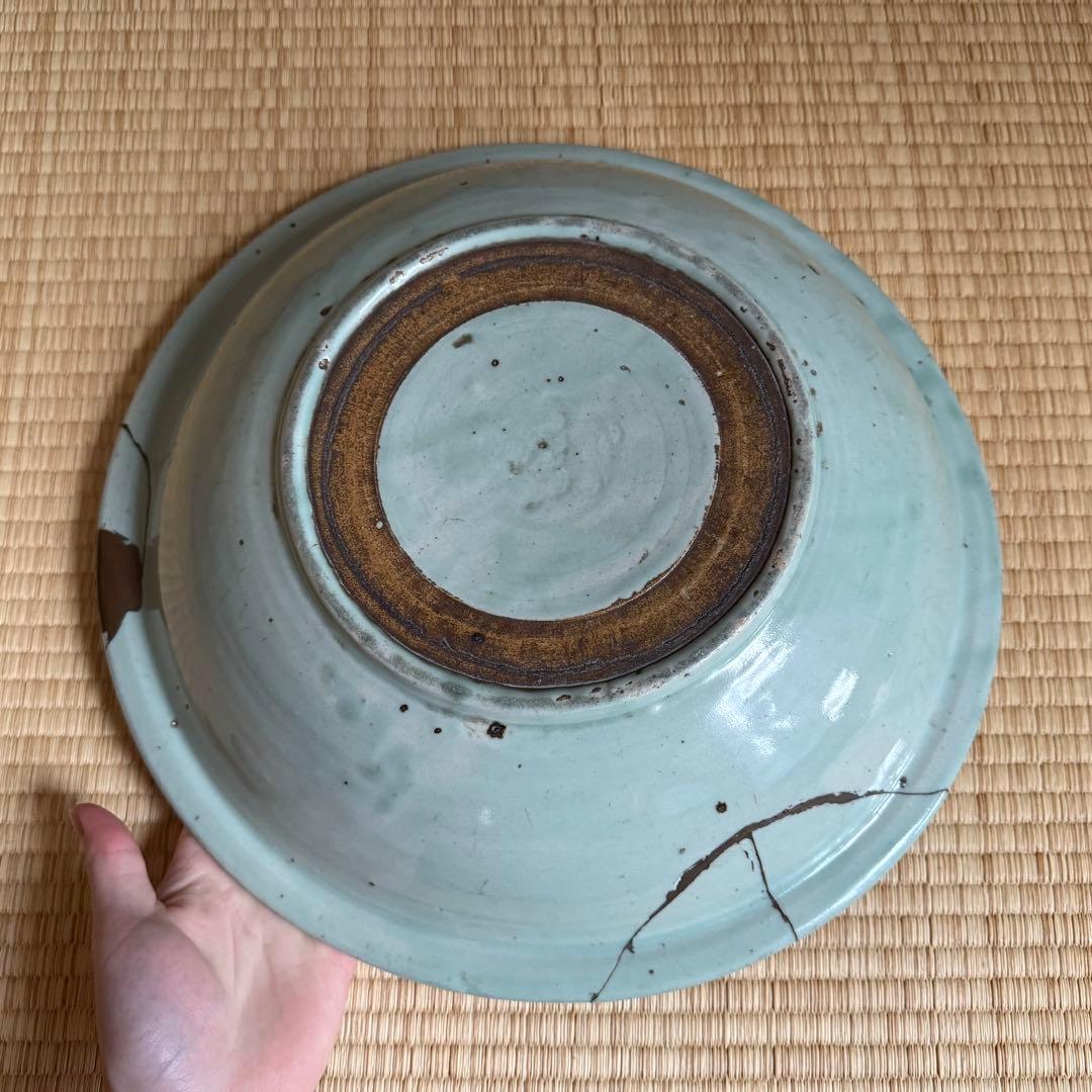初期伊万里 古波佐見 青磁 大皿 大盤 江戸時代 呉須赤絵 鍋島 古美術 骨董