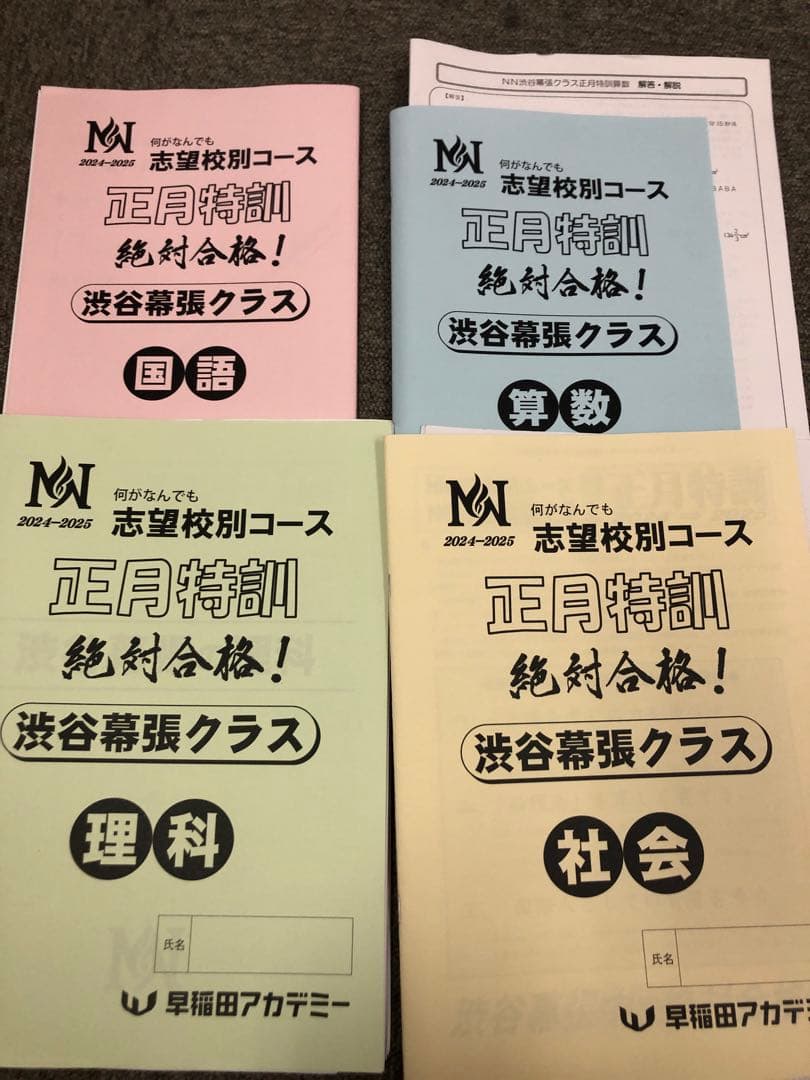 早稲田アカデミー6年　NN渋谷幕張　日曜講座/正月特訓他 中古　2025受験