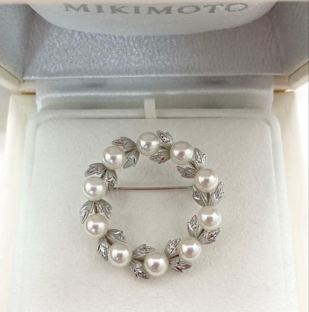 【極美品】ミキモト パール ベビーパール ブローチ リース サークル 現行品